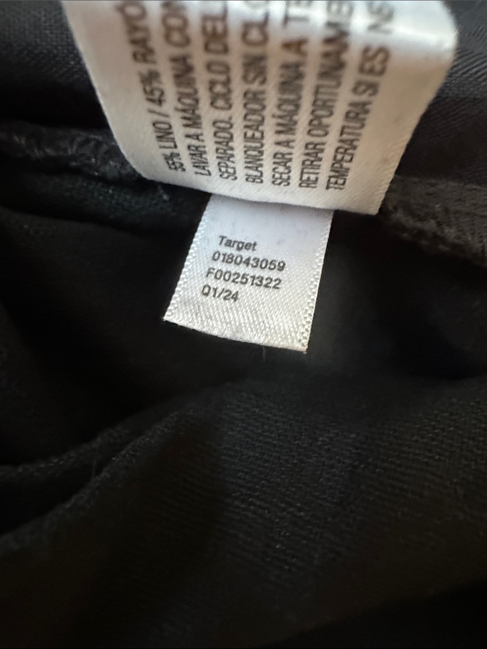 a new day Linen Blend Black Elastic Waist Drawstring Wide-Leg Pants Size M - Picture 4 of 4